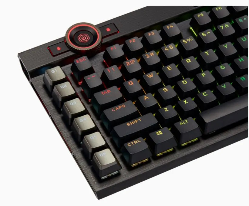 Corsair K100 RGB, Standard, USB, Mechanical, QWERTZ, RGB LED, Black