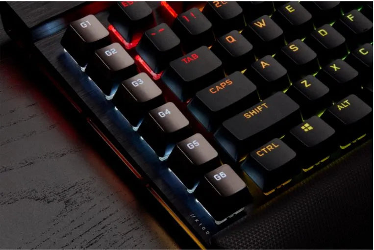 Corsair K100 RGB, Standard, USB, Mechanical, QWERTZ, RGB LED, Black