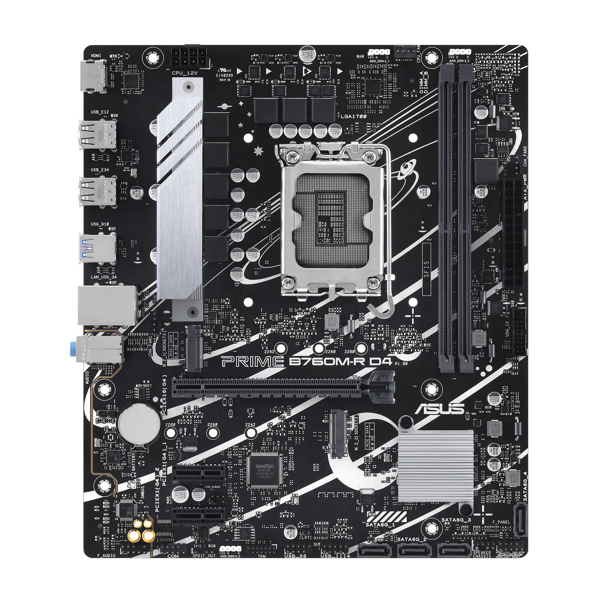 ASUS PRIME B760M-R D4, Intel, LGA 1700, Intel Core i9 14th Gen, Intel Core i3 12th Gen, Intel Core i3 13th Gen, Intel Core i5 12th Gen,..., LGA 1700, DDR4-SDRAM, 64 GB