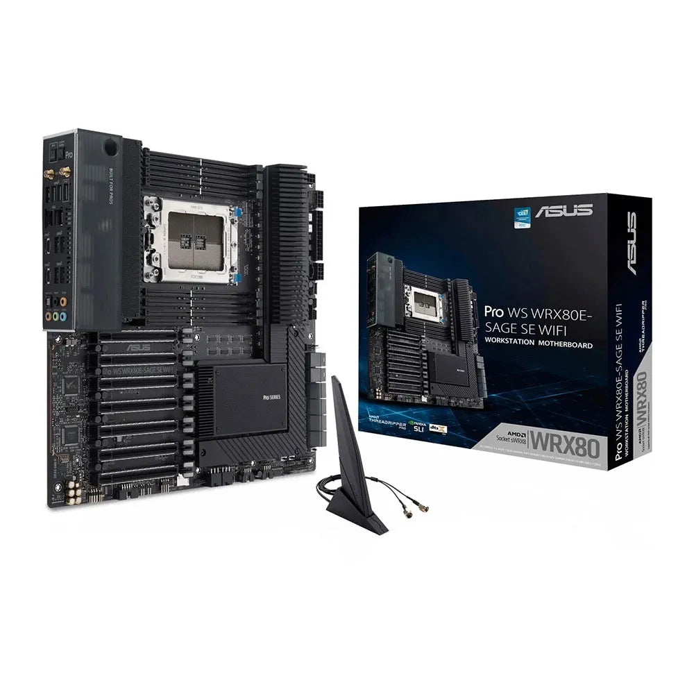 ASUS WRX80E-SAGE SE WIFI, AMD, Socket SP3, AMD Ryzen Threadripper Pro 3rd Gen, DDR4-SDRAM, 2.05 TB, DIMM