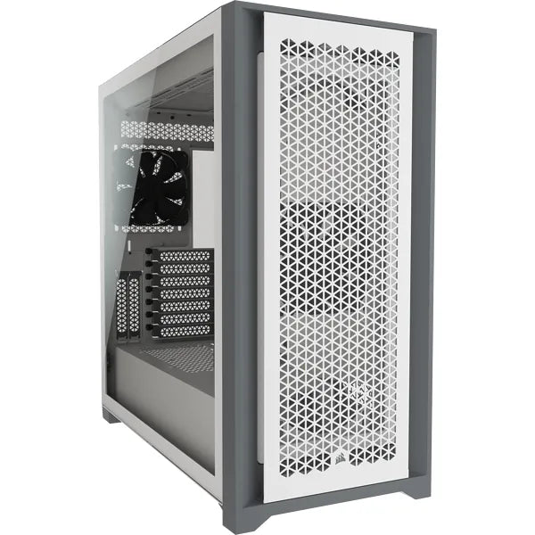 Corsair 5000D AIRFLOW, Midi Tower, PC, Plastic, Steel, Tempered glass, White, Gaming, 17 cm