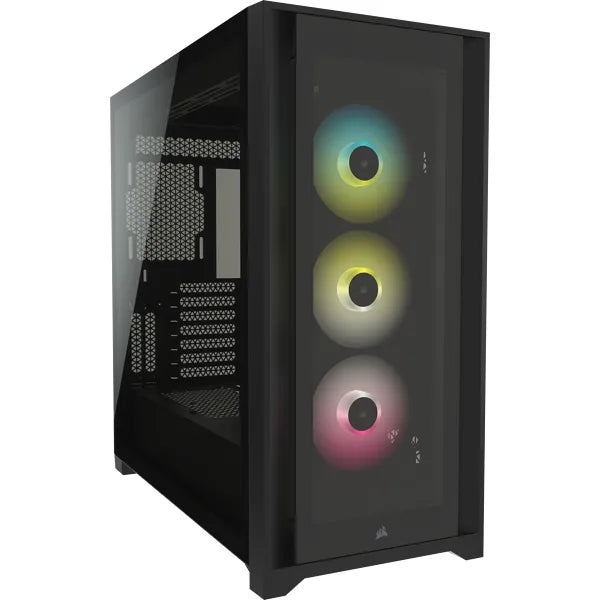 Corsair iCUE 5000X RGB, Midi Tower, PC, Plastic, Steel, Tempered glass, Black, ATX,EATX,ITX, Gaming