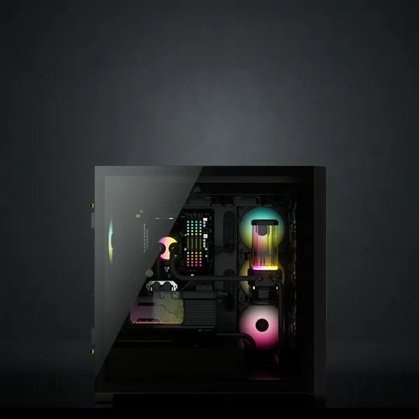 Corsair iCUE 5000X RGB, Midi Tower, PC, Plastic, Steel, Tempered glass, Black, ATX,EATX,ITX, Gaming