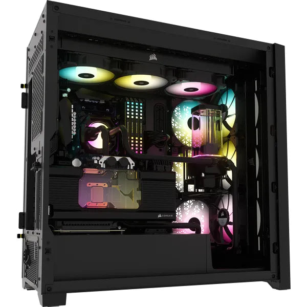 Corsair iCUE 5000X RGB, Midi Tower, PC, Plastic, Steel, Tempered glass, Black, ATX,EATX,ITX, Gaming