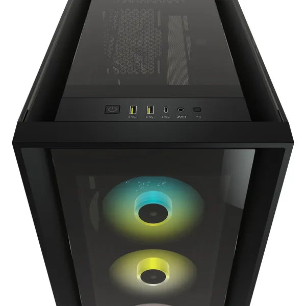 Corsair iCUE 5000X RGB, Midi Tower, PC, Plastic, Steel, Tempered glass, Black, ATX,EATX,ITX, Gaming