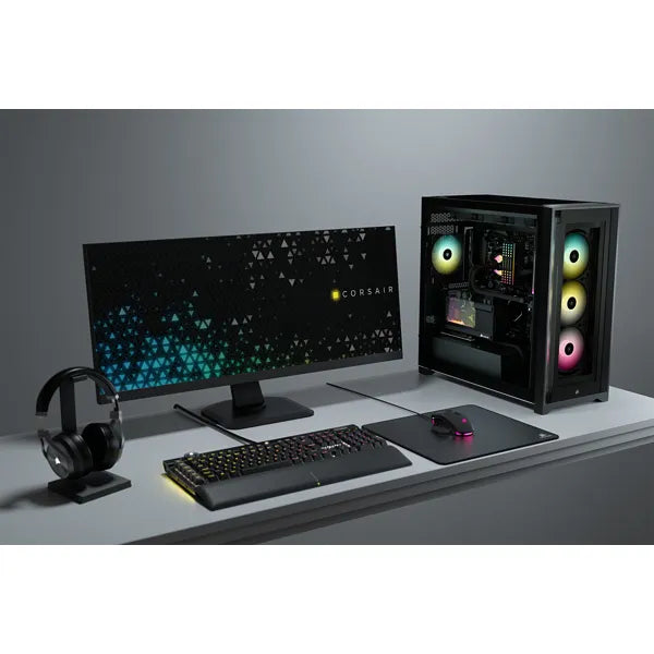 Corsair iCUE 5000X RGB, Midi Tower, PC, Plastic, Steel, Tempered glass, Black, ATX,EATX,ITX, Gaming