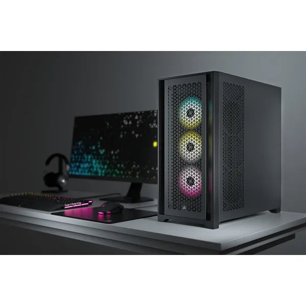 Corsair 5000D AIRFLOW, Midi Tower, PC, Plastic, Steel, Tempered glass, Black, ATX,EATX,ITX, Gaming