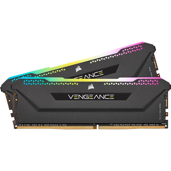 Corsair Vengeance RGB Pro CMH16GX4M2E3200C16, 16 GB, 2 x 8 GB, DDR4, 3200 MHz, 288-pin DIMM, Black