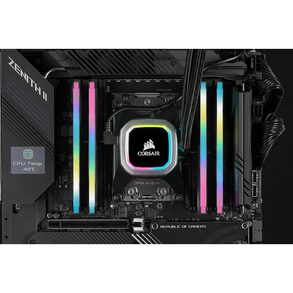 Corsair Vengeance RGB Pro CMH16GX4M2E3200C16, 16 GB, 2 x 8 GB, DDR4, 3200 MHz, 288-pin DIMM, Black