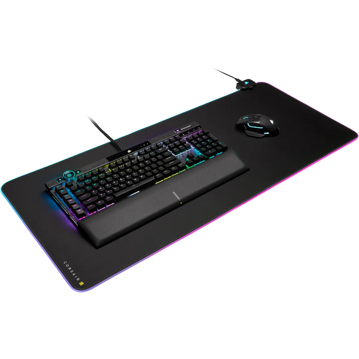Corsair MM700 RGB, Black, Monochromatic, Rubber, USB powered, Non-slip base, Gaming mouse pad