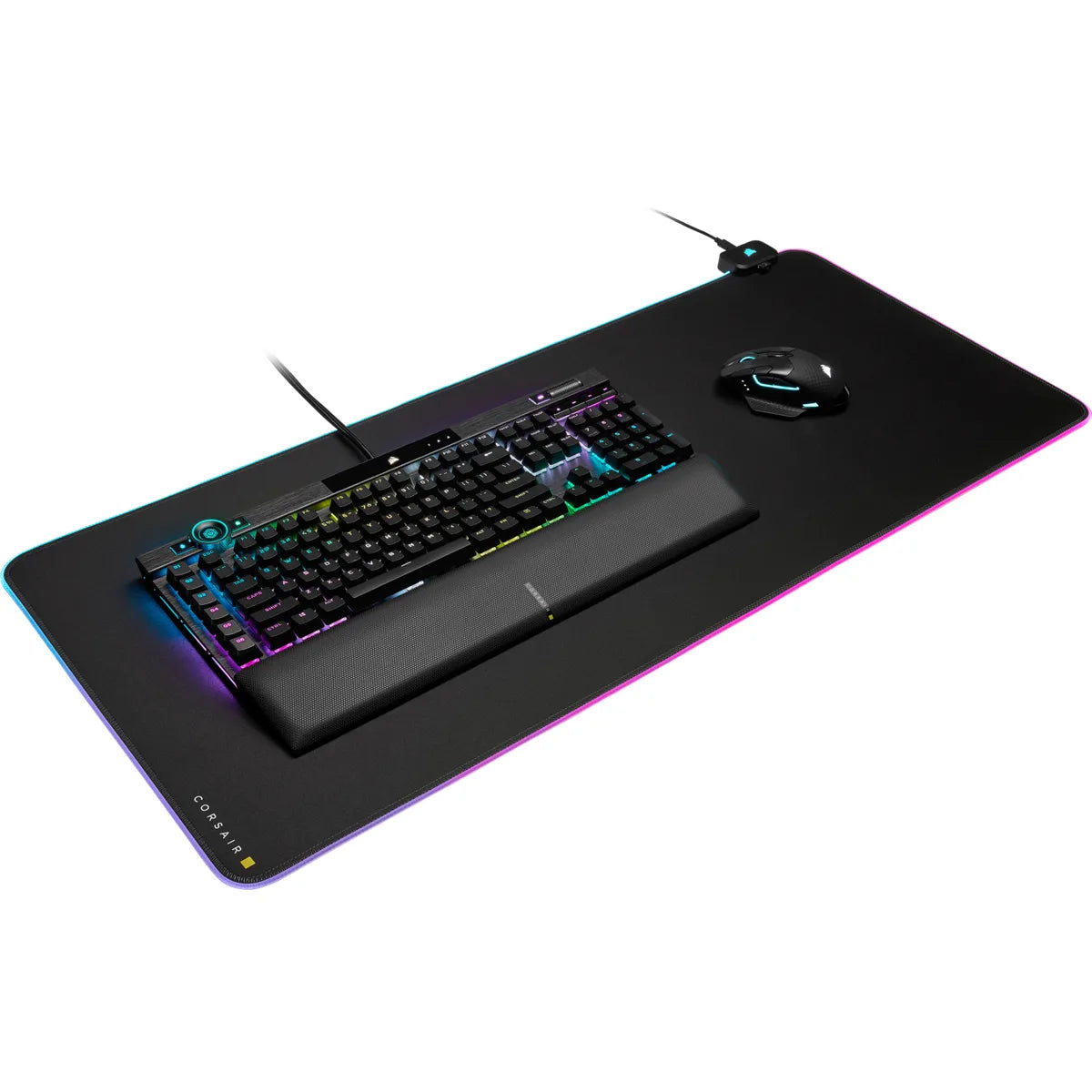 Corsair MM700 RGB, Black, Monotone, Rubber, USB powered, Non-slip base, Gaming mouse pad
