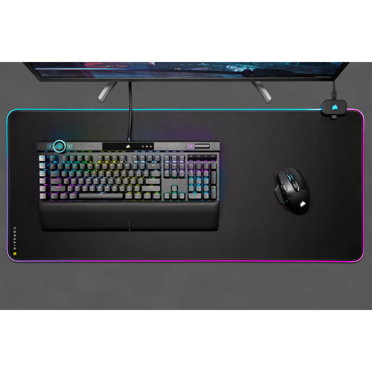 Corsair MM700 RGB, Black, Monochromatic, Rubber, USB powered, Non-slip base, Gaming mouse pad