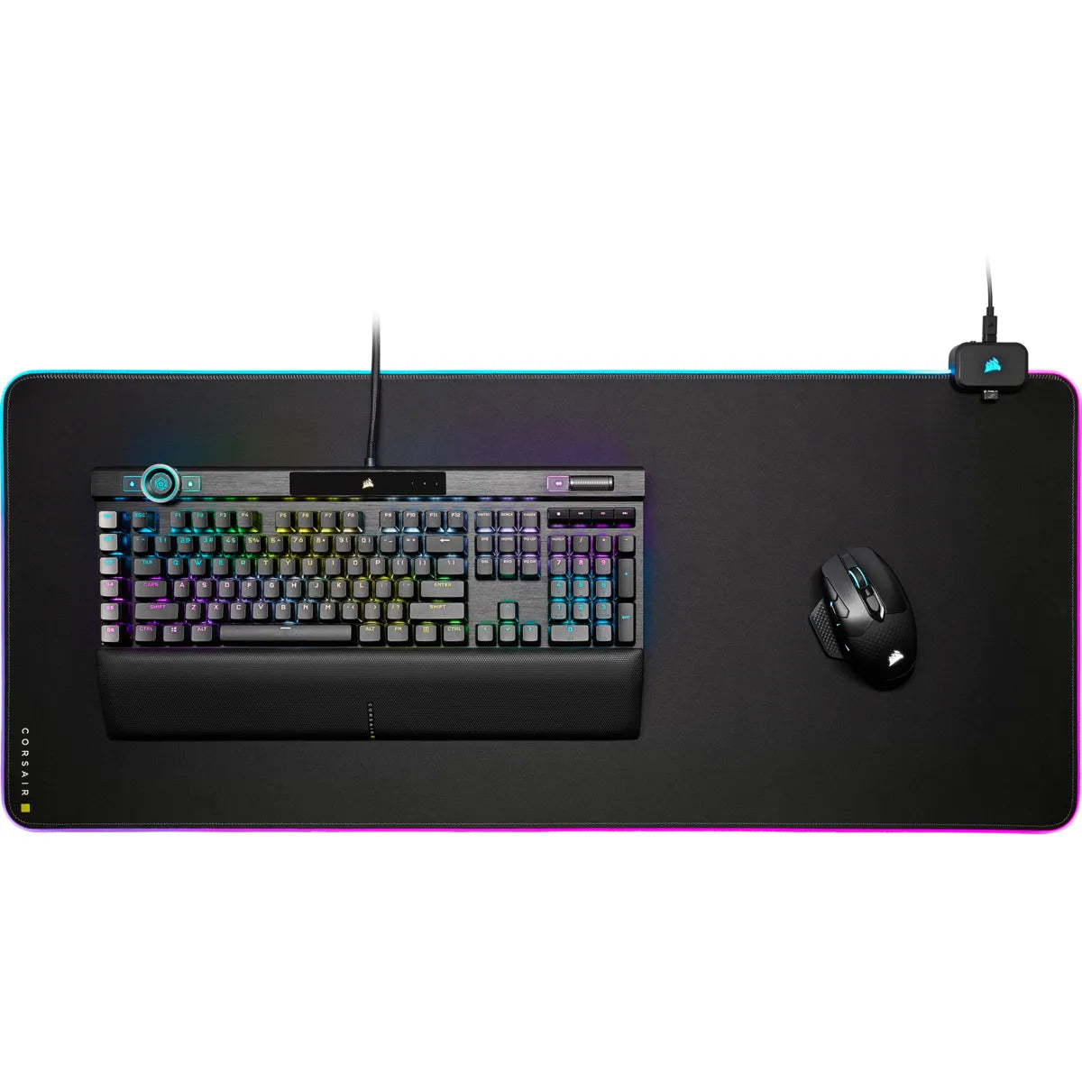 Corsair MM700 RGB, Black, Monotone, Rubber, USB powered, Non-slip base, Gaming mouse pad
