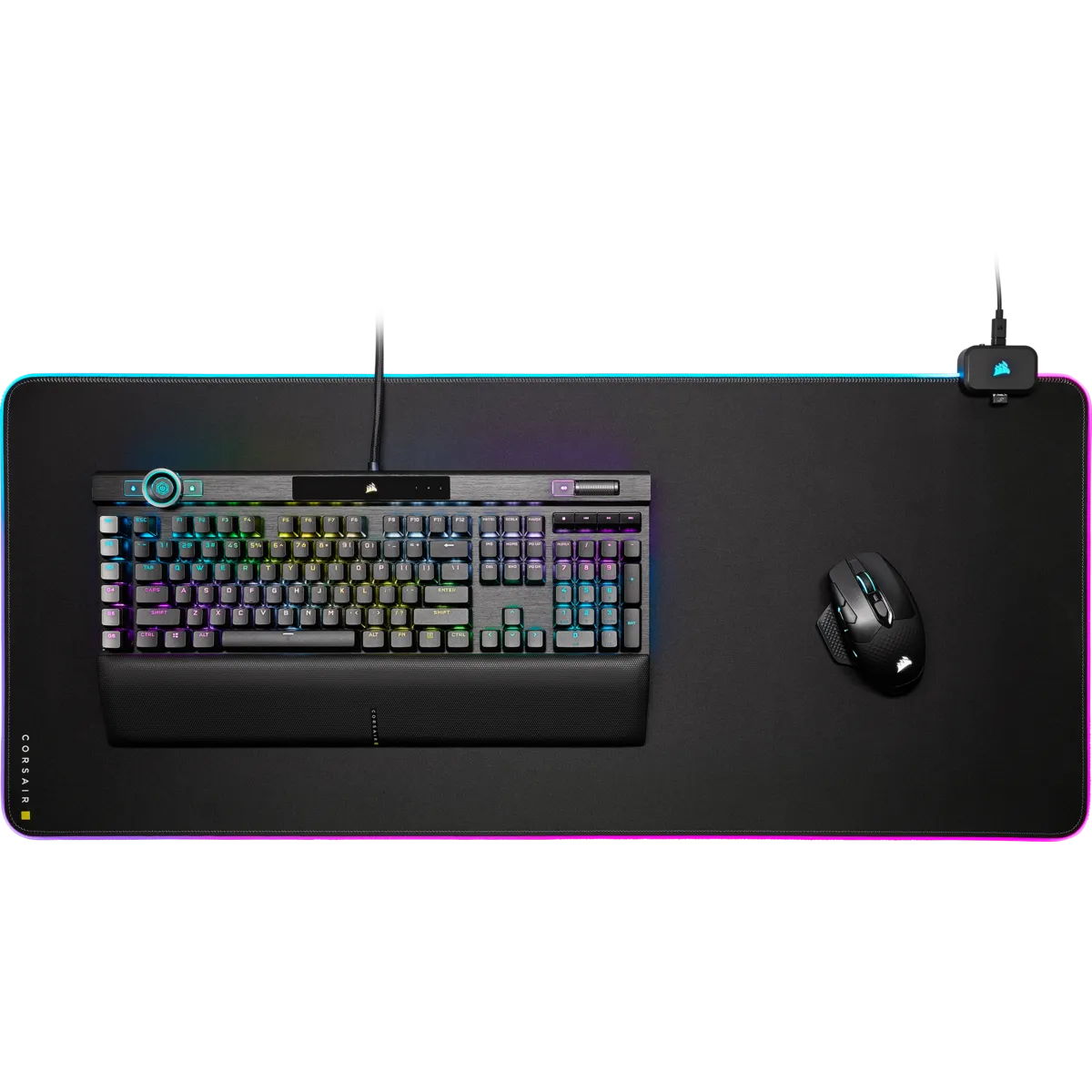 Corsair MM700 RGB, Black, Monochromatic, Rubber, USB powered, Non-slip base, Gaming mouse pad