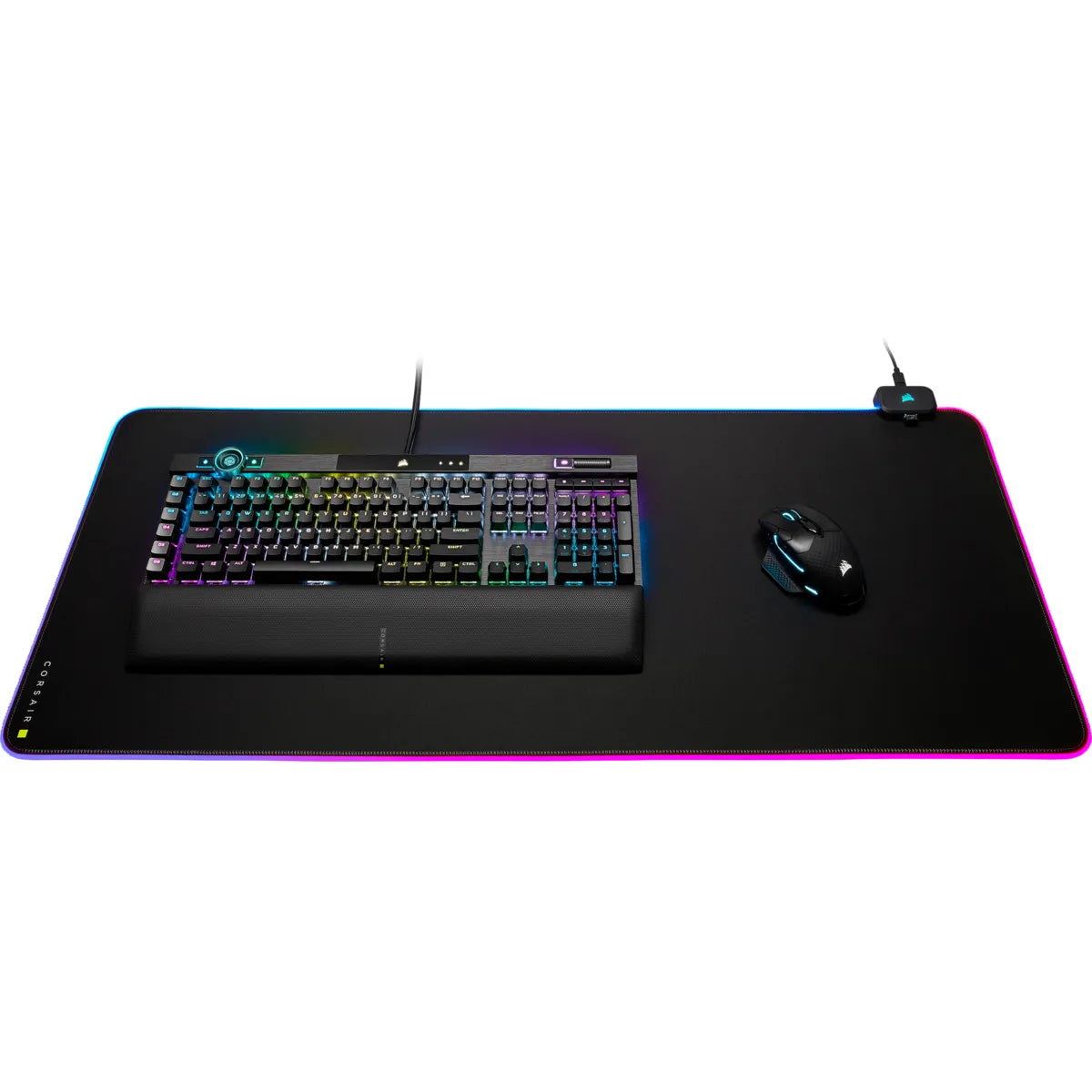 Corsair MM700 RGB, Black, Monotone, Rubber, USB powered, Non-slip base, Gaming mouse pad