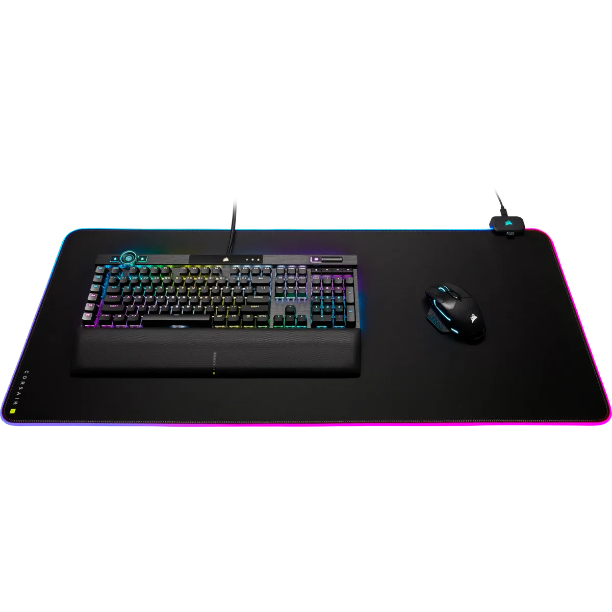 Corsair MM700 RGB, Black, Monochromatic, Rubber, USB powered, Non-slip base, Gaming mouse pad