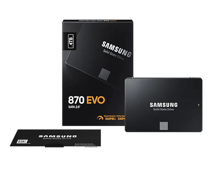 Samsung 870 EVO, 4000 GB, 2.5", 560 MB/s, 6 Gbit/s