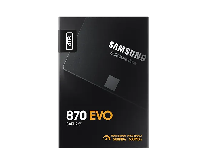 Samsung 870 EVO, 4 TB, 2.5", 560 MB/s, 6 Gbit/s
