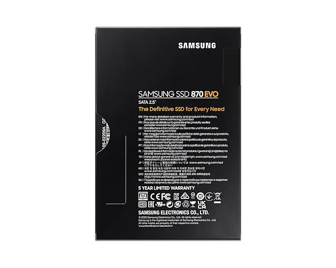 Samsung 870 EVO, 4000 GB, 2.5", 560 MB/s, 6 Gbit/s