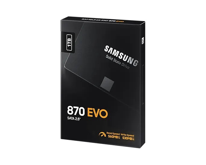 Samsung 870 EVO, 1 TB, 2.5", 560 MB/s, 6 Gbit/s