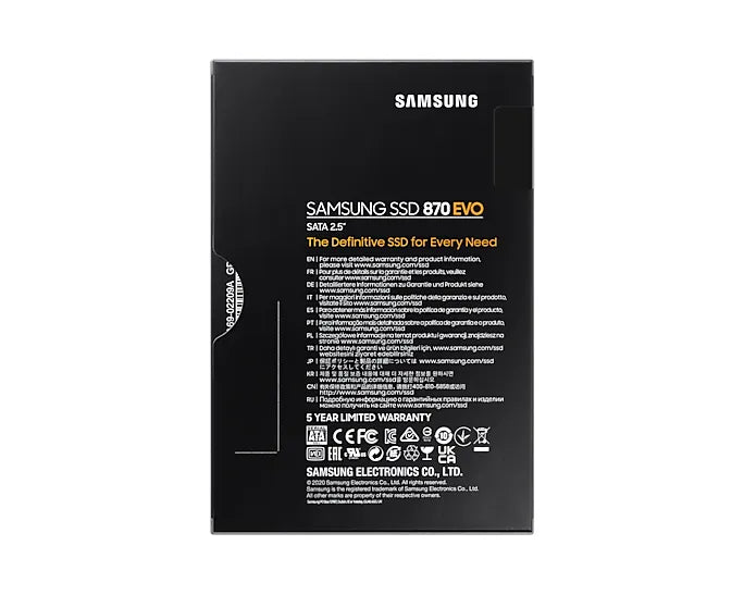 Samsung 870 EVO, 1000 GB, 2.5", 560 MB/s, 6 Gbit/s