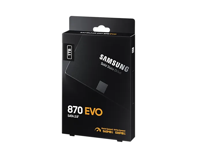 Samsung 870 EVO, 1 TB, 2.5", 560 MB/s, 6 Gbit/s