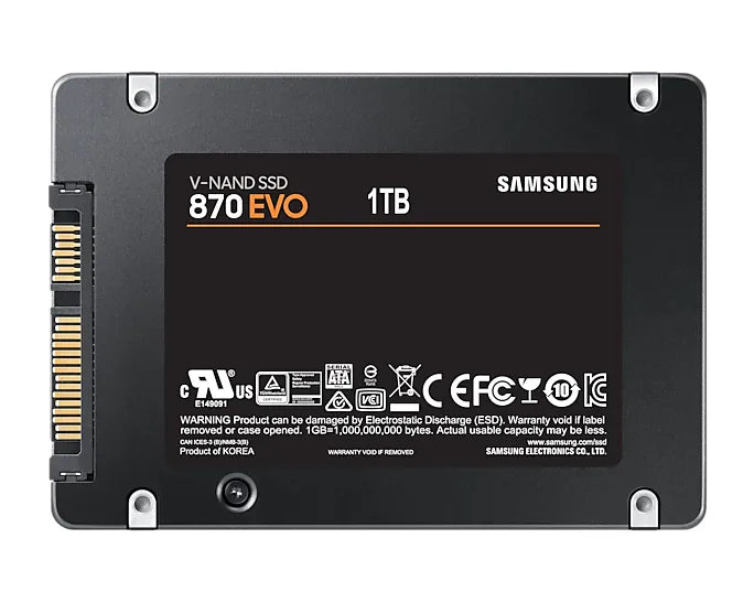 Samsung 870 EVO, 1000 GB, 2.5", 560 MB/s, 6 Gbit/s