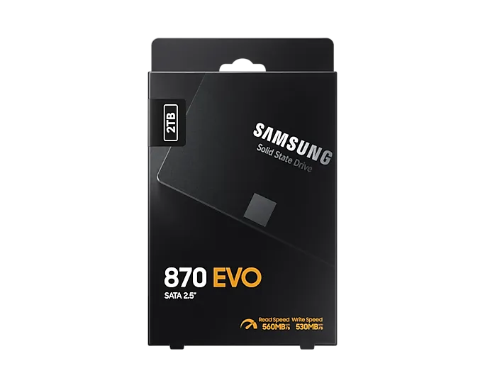 Samsung 870 EVO, 2 TB, 2.5", 560 MB/s, 6 Gbit/s