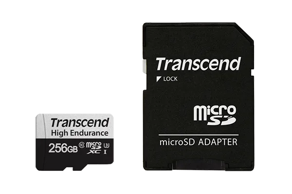 Transcend 350V, 256 GB, MicroSDXC, Class 10, 95 MB/s, 45 MB/s, Class 3 (U3)