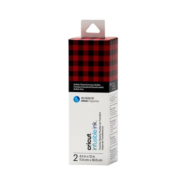 Cricut Infusible Ink, Heat transfer vinyl sheet, Smooth heat transfer vinyl, Black, Red, Pattern, 114 mm, 305 mm