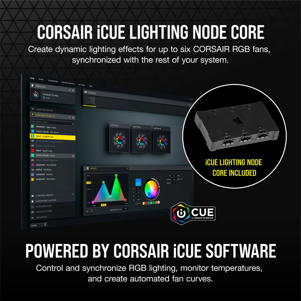 Corsair SP140 RGB ELITE, Fan, 14 cm, 450 RPM, 1200 RPM, 18 dB, 68.1 cfm