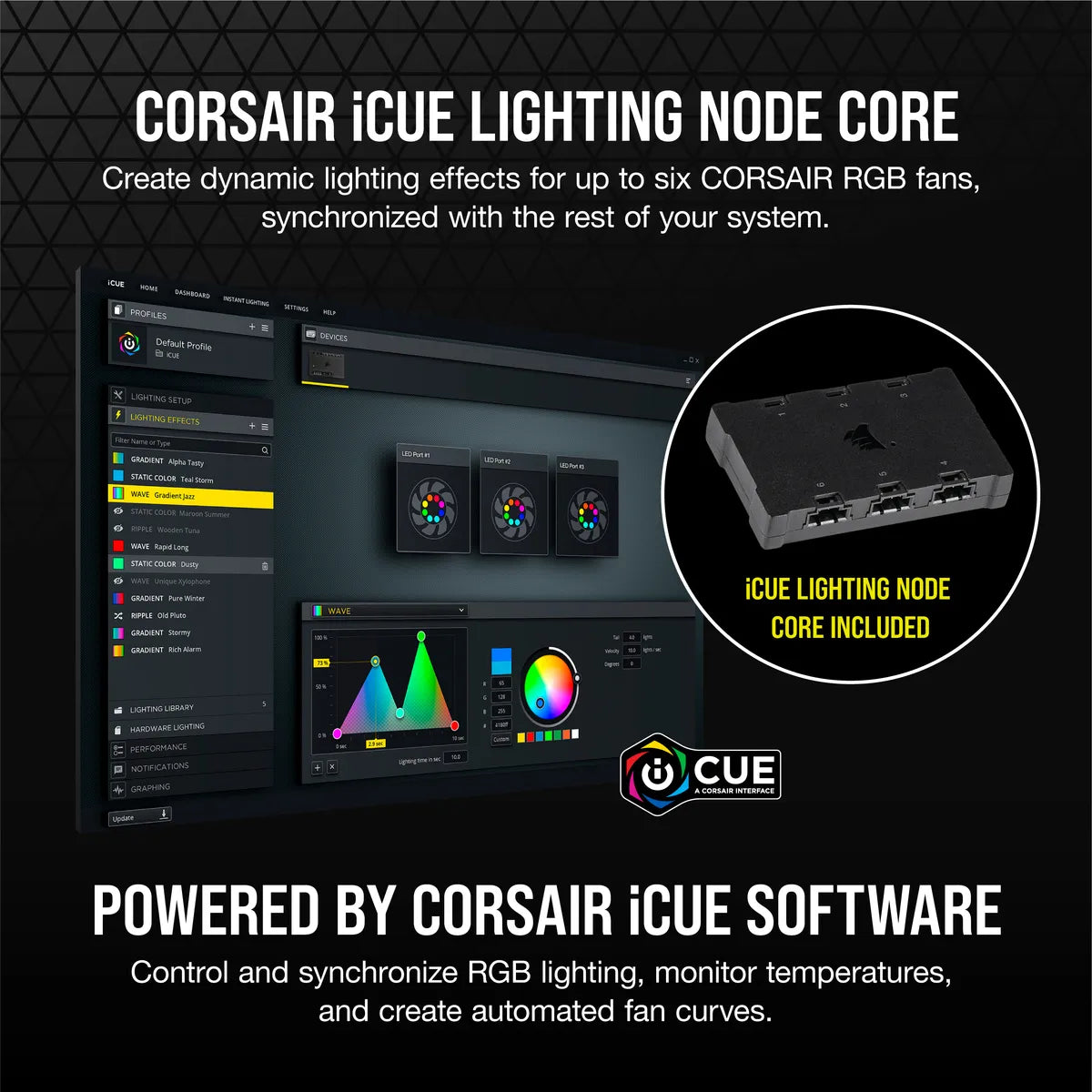 Corsair SP120 RGB ELITE, Fan, 12 cm, 400 RPM, 1500 RPM, 18 dB, 47.7 cfm