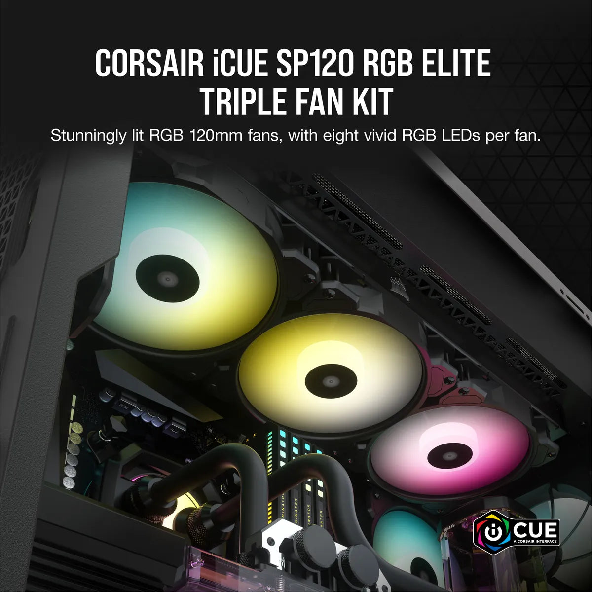 Corsair SP120 RGB ELITE, Fan, 12 cm, 400 RPM, 1500 RPM, 18 dB, 47.7 cfm