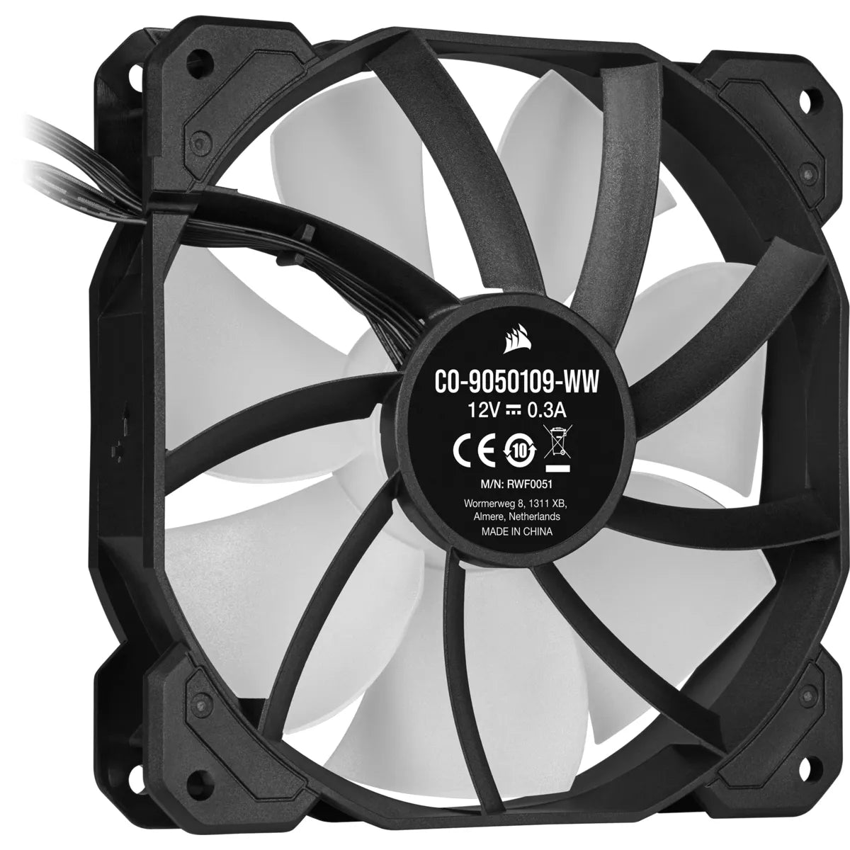 Corsair SP120 RGB ELITE, Fan, 12 cm, 400 RPM, 1500 RPM, 18 dB, 47.7 cfm