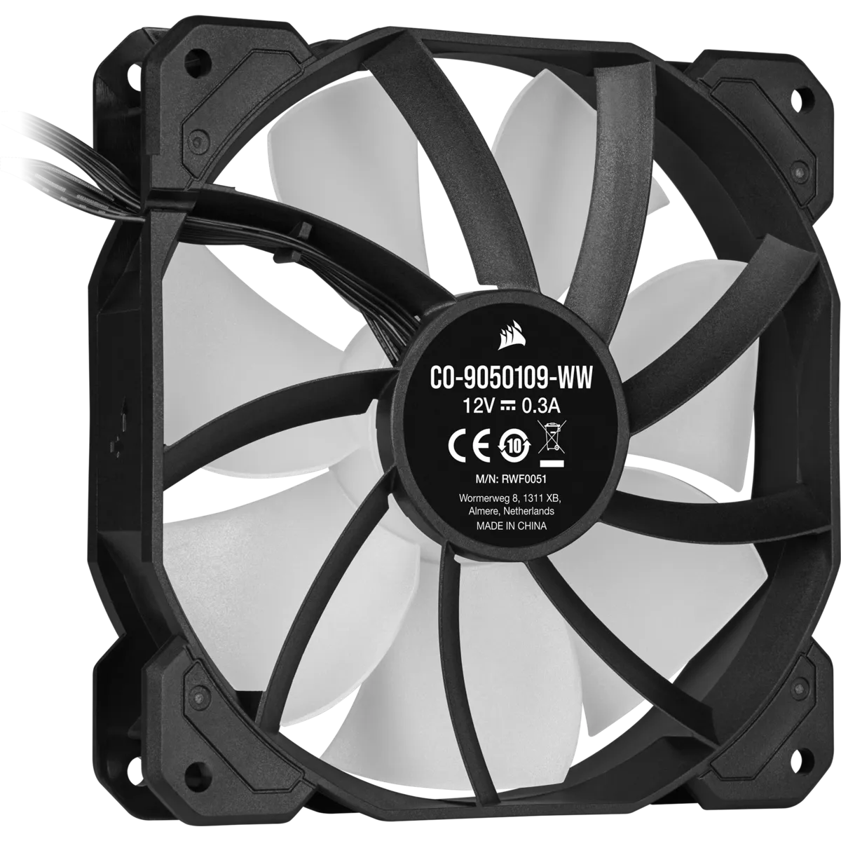 Corsair SP120 RGB ELITE, Fan, 12 cm, 550 RPM, 1500 RPM, 22.6 dB, 47.73 cfm