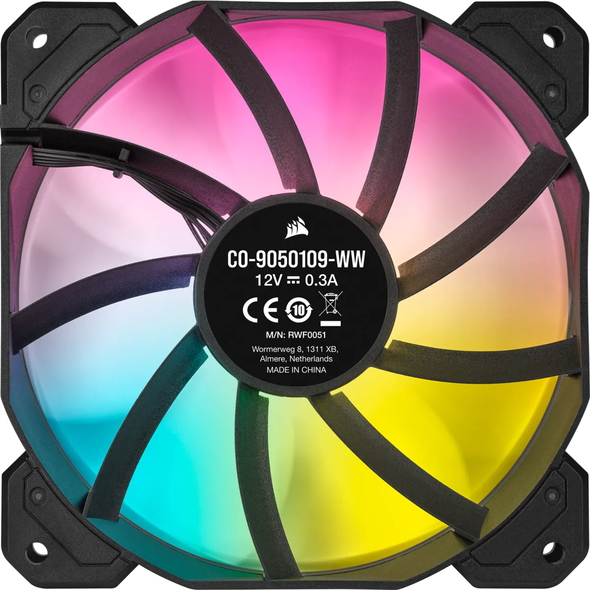 Corsair SP120 RGB ELITE, Fan, 12 cm, 550 RPM, 1500 RPM, 22.6 dB, 47.73 cfm