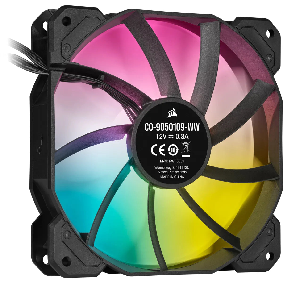 Corsair SP120 RGB ELITE, Fan, 12 cm, 400 RPM, 1500 RPM, 18 dB, 47.7 cfm