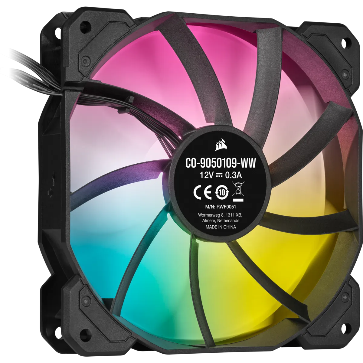 Corsair SP120 RGB ELITE, Fan, 12 cm, 550 RPM, 1500 RPM, 22.6 dB, 47.73 cfm