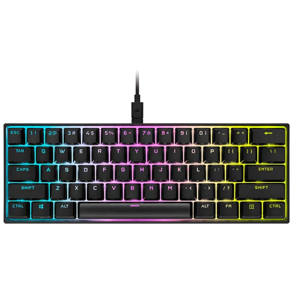 Corsair K65 RGB Mini, Wired, USB, Mechanical, QWERTY, RGB LED, Black