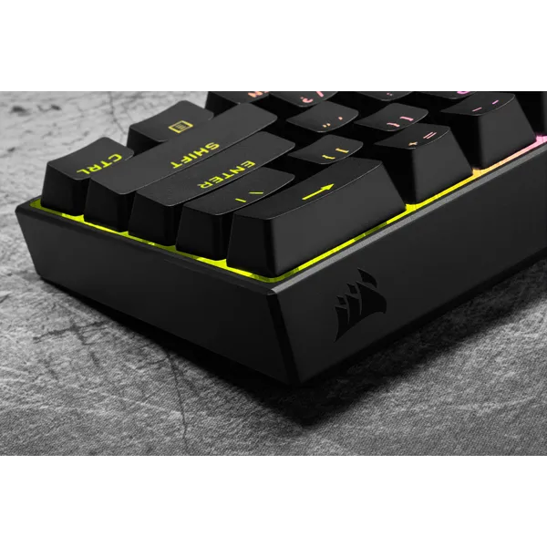 Corsair K65 RGB Mini, Wired, USB, Mechanical, QWERTY, RGB LED, Black