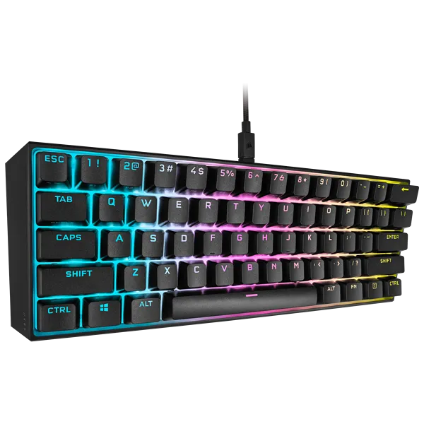 Corsair K65 RGB Mini, Wired, USB, Mechanical, QWERTY, RGB LED, Black