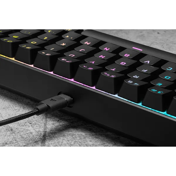 Corsair K65 RGB Mini, Wired, USB, Mechanical, QWERTY, RGB LED, Black