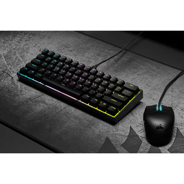 Corsair K65 RGB Mini, Wired, USB, Mechanical, QWERTY, RGB LED, Black