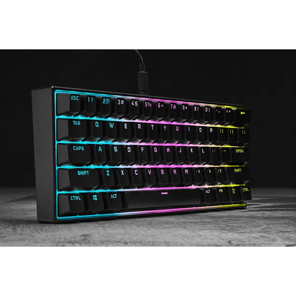 Corsair K65 RGB Mini, Wired, USB, Mechanical, QWERTY, RGB LED, Black