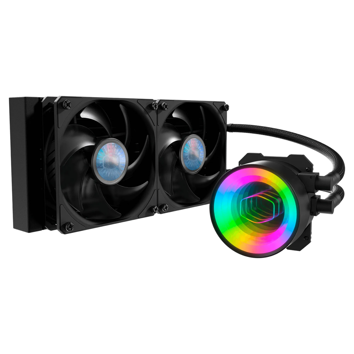 Cooler Master MasterLiquid ML240 Vivid ARGB Cooler With Dual Sickleflow 120mm PWM Fans And 240mm Aluminum Radiator -Black