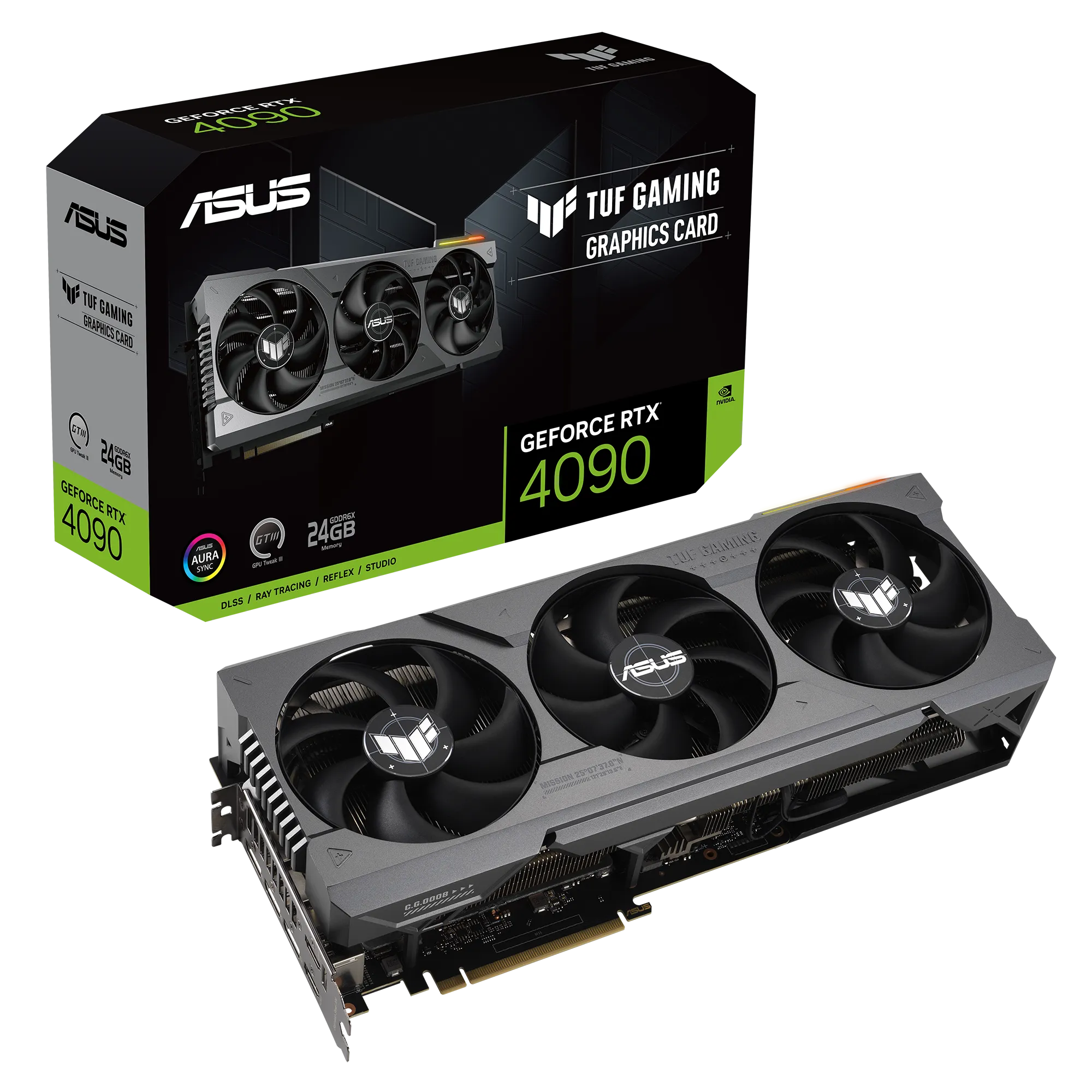 ASUS TUF Gaming TUF-RTX4090-24G-GAMING, GeForce RTX 4090, 24 GB, GDDR6X, 384 bit, 7680 x 4320 pixels, PCI Express 4.0