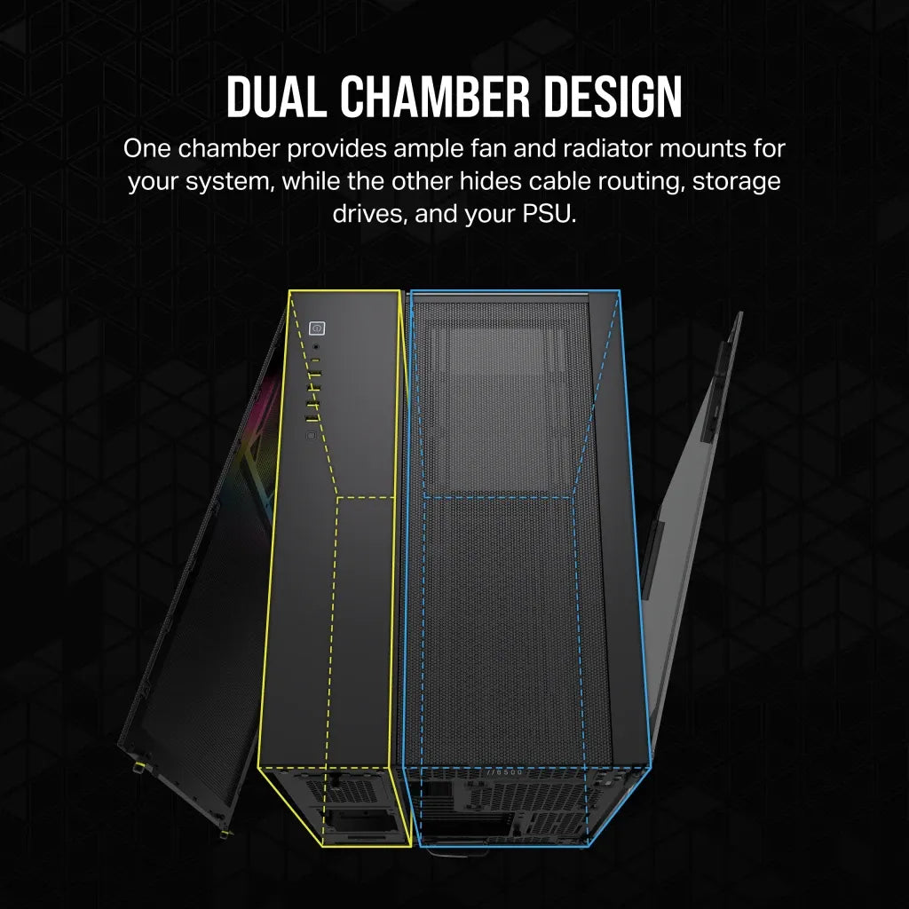 Corsair iCUE LINK 6500X RGB, Midi Tower, PC, Black, ATX, 120,140,240,280,360 mm, 2.5,3.5"