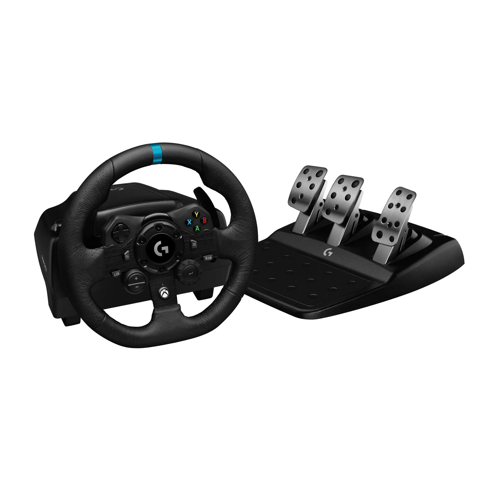 Logitech G G923 Racing Wheel and Pedals for Xbox X|S, Xbox One and PC, Steering wheel + Pedals, PC, Xbox One, Xbox Series S, Xbox Series X, D-pad, Analogue / Digital, 900°, Wired