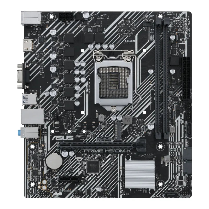 ASUS PRIME H510M-K, Intel, LGA 1200, Intel® Celeron®, Intel® Core™ i3, Intel Core i5, Intel Core i7, Intel Core i9, Intel Pentium G, LGA 1200 (Socket H5), DDR4-SDRAM, 64 GB