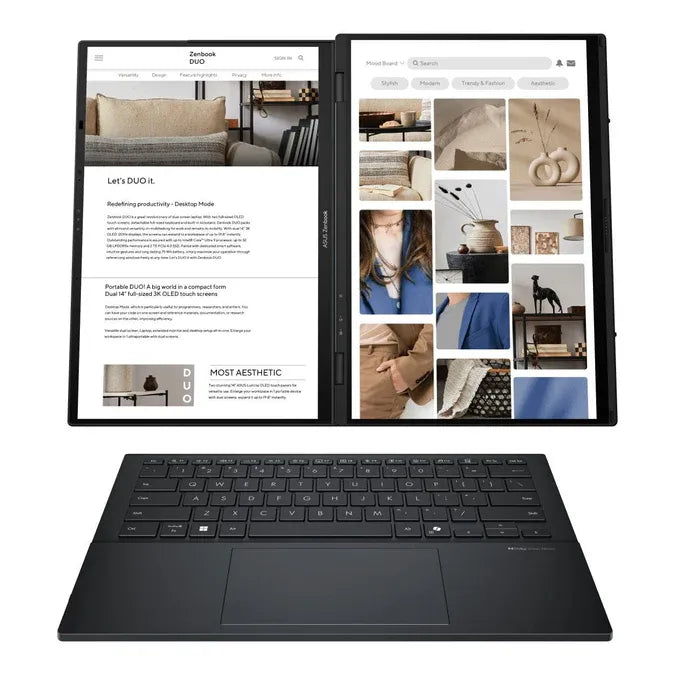 ASUS Zenbook Duo|UX8406CA-OU93220G0X|14'' OLED|TOUCH|GREY|Ultra 9 ARL|LPDDR5X 32GB OB|2TB PCIE G4 SSD|WIN 11PRO